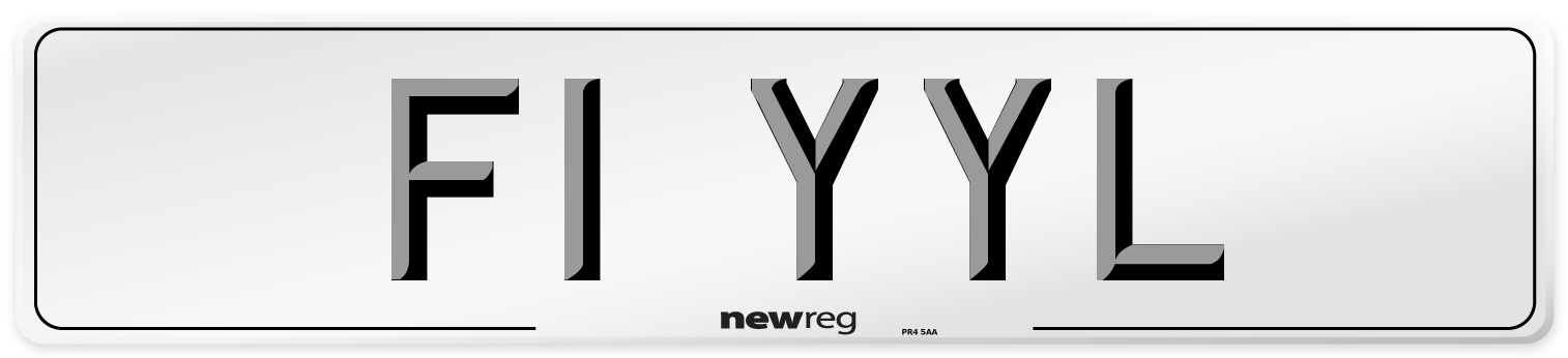 F1 YYL Number Plate from New Reg